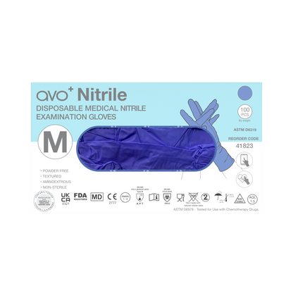 AVO+ Einnota Nítríl Hanskar Bláir 24cm (3.7g)