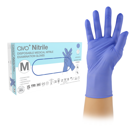 AVO+ Einnota Nítríl Hanskar Bláir 24cm (3.7g)