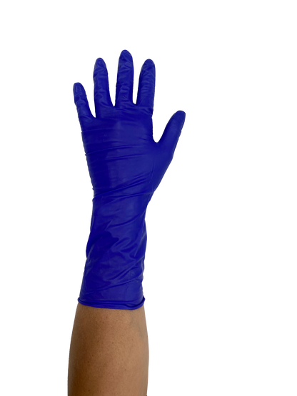 AVO+ Nítríl hanskar – Lengri kragi 295 mm, púðurlausir (100 stk)