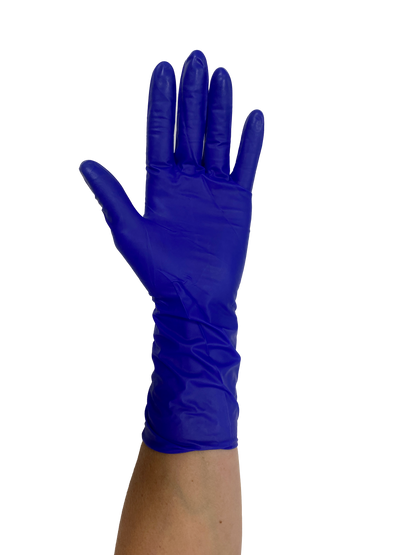 AVO+ Nítríl hanskar – Lengri kragi 295 mm, púðurlausir (100 stk)