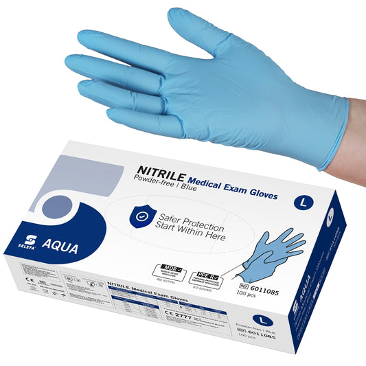 SELEFA ® Examination Gloves, Nitrile AQUA
