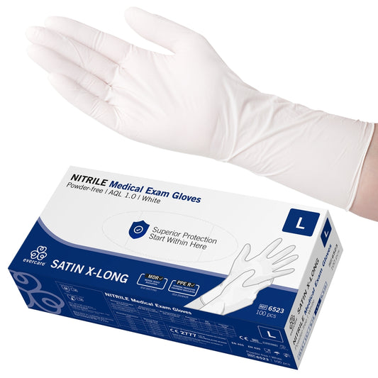 evercare ® Examination Gloves, Nitrile SATIN X-LONG