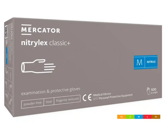 Mercator Nitrylex Classic Plus Bláir Nitríl Hanskar 100 stk