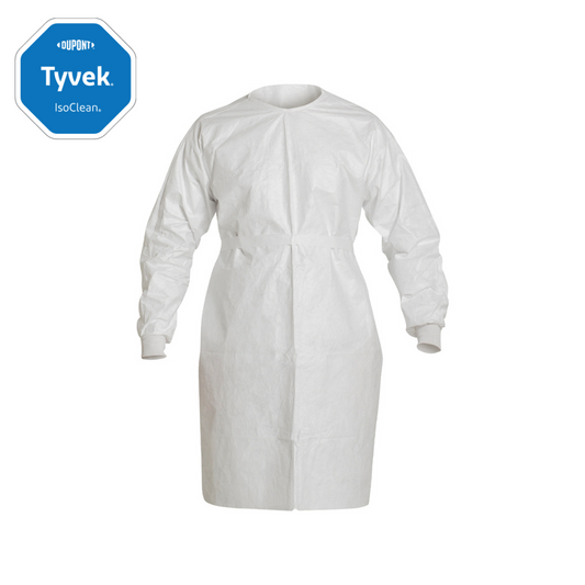 DuPont™ Tyvek® IsoClean® – Non-Sterile Cleanroom Gown with Knit Cuffs – GMP Grade C/D
