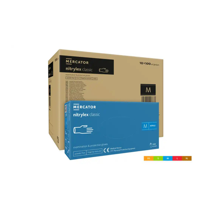 Mercator Nitrylex Classic Bláir Nitríl Hanskar 100 stk
