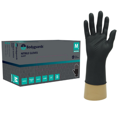 Einnota Nítríl Hanskar Svartir (4.0g) 100stk